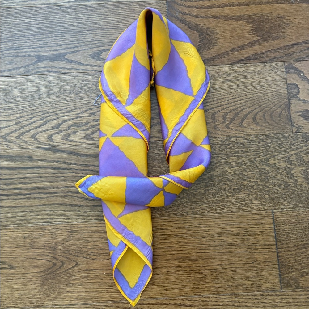 🇯🇵Made in Japan Square Scarf Purple / lavender and Yellow color